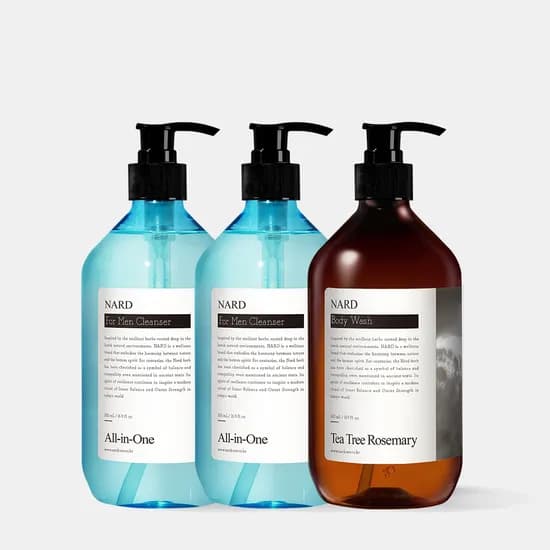 나드 남성청결제 500ml 2개 바디워시 티트리로즈마리 500ml 1개