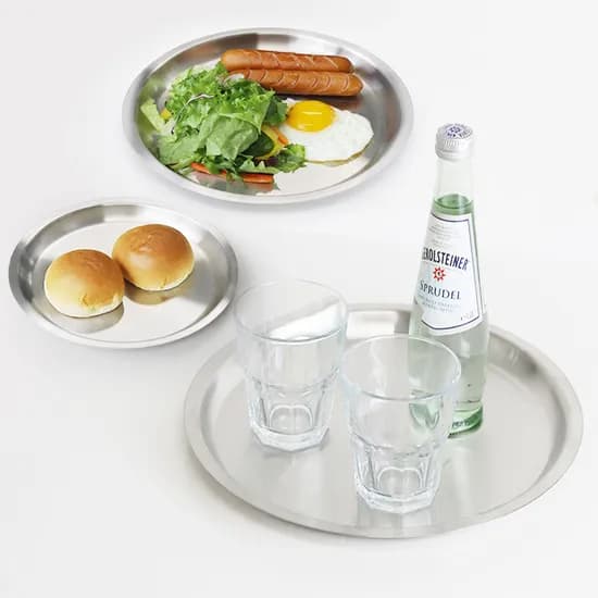 304 스텐 원형 트레이 쟁반 접시 3종세트(소/중/대) 포스코 생산 최고급 스텐 국내제작