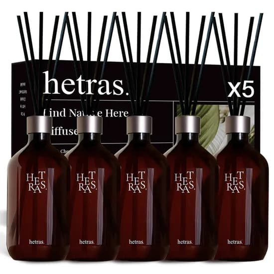 헤트라스 프리미엄 대용량 디퓨저 500mlx5개 선물세트 실내방향제 블랙체리 플라워파크 그레이프 북스토어 허그솝
