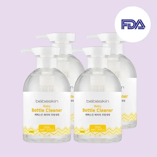 2+2 베베스킨 아기 유아 신생아 베이비 주방세제 젖병세정제 500ml 총 4개