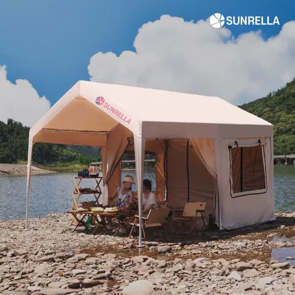 썬랠라 몽골텐트 캐노피 천막 바람막이 포장마차 옥상 테라스 그늘막 2x2m 창문형 천4면