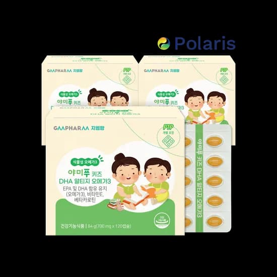 지엠팜 야미푸 키즈 DHA 알티지 오메가3 120캡슐, 3개
