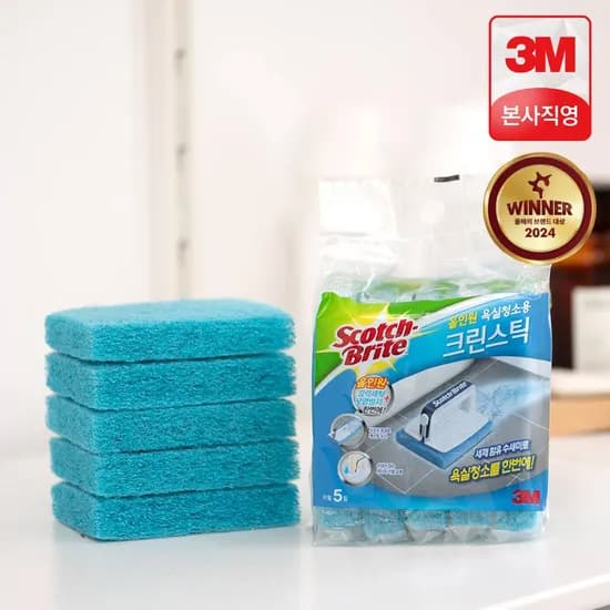 3M 스카치브라이트 올인원 욕실청소용 크린스틱 리필 5입