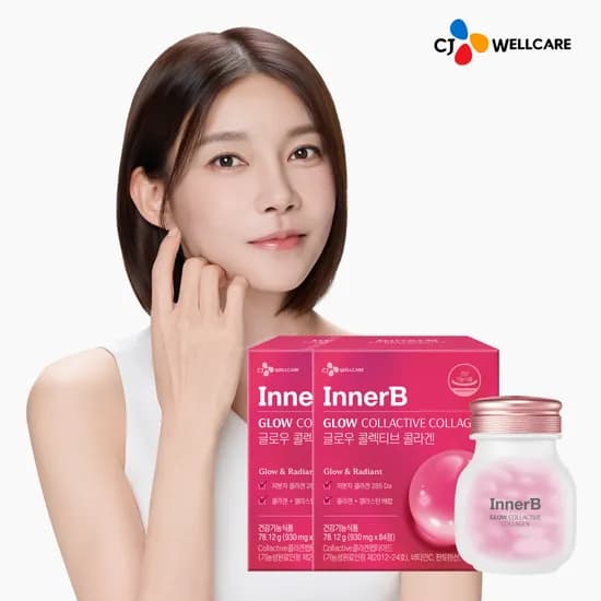 CJ 이너비 글로우 콜렉티브콜라겐 (정) 엘라스틴 285달톤 비타민C 84캡슐, 2개