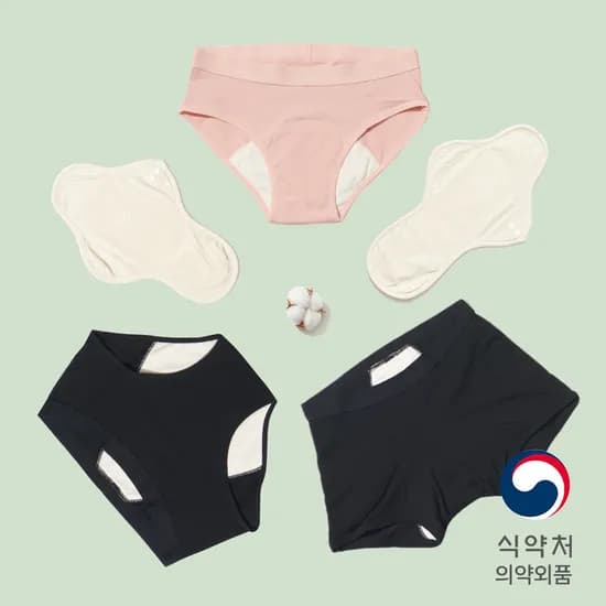 싸이클린 생리팬티 순면 팬티생리대 여성 초등 첫생리 초경 주니어 속옷 선물세트