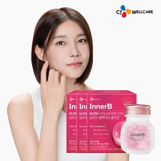 CJ 이너비 글로우 콜렉티브콜라겐 (정) 엘라스틴 285달톤 비타민C 84캡슐, 3개