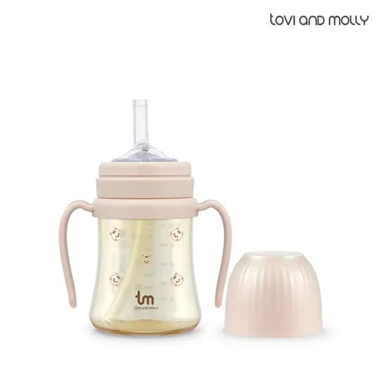 돗람이 핑크 PPSU 아기 유아 어린이집 빨대컵 180ml