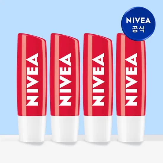 니베아 립케어 스트로베리 샤인 4.8g, 4개
