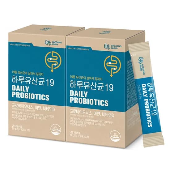 웰라이프 하루유산균 · 아연 비타민D 19종 유산균 30포, 2개