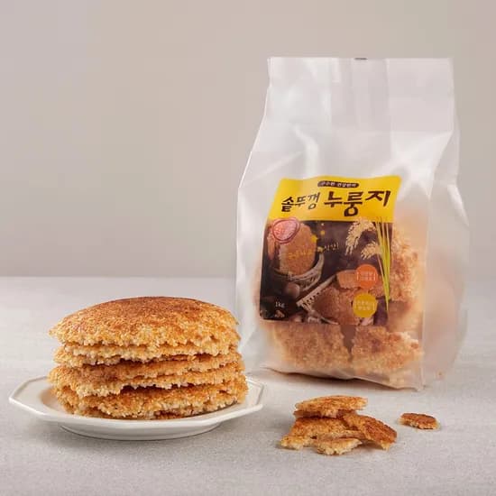 국산쌀 수제 솥뚜껑 누룽지 1kg + 1kg(총 2kg) 40인분 아침식사대용 숭늉