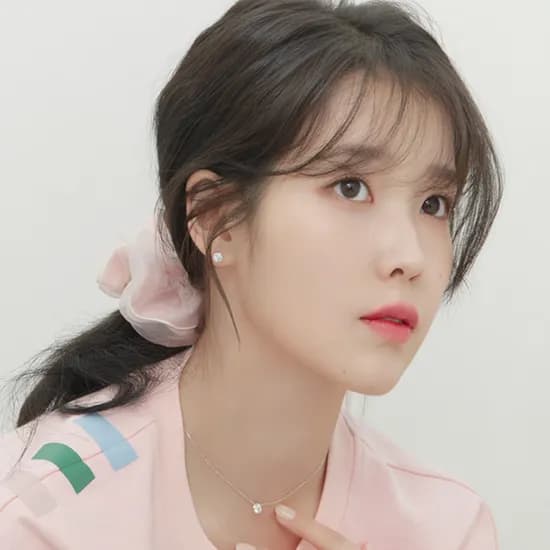 LALA J 오간자 헤어 스크런치 베이비 핑크