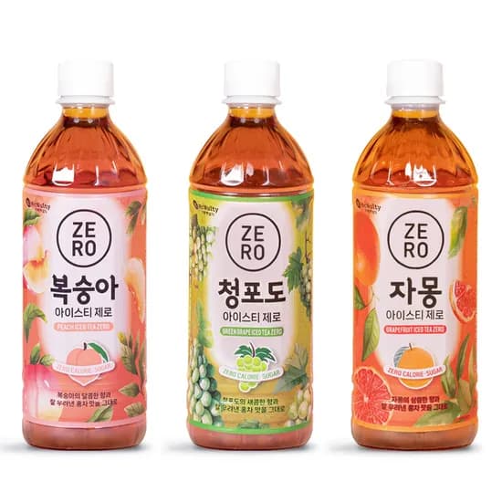 맥널티 아이스티 제로칼로리 음료 500ml 12개입 4종 택2