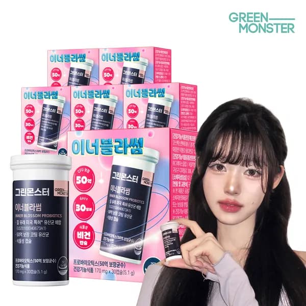 그린몬스터 이너블라썸 프로바이오틱스 30캡슐 6개