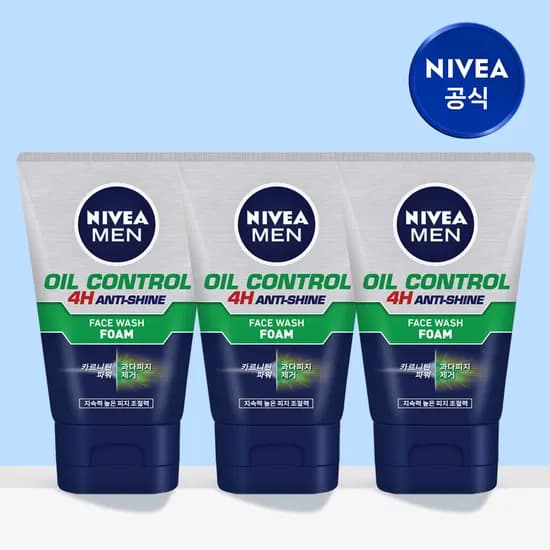 니베아 맨 오일 컨트롤 페이스 워시 클렌징폼 100ml, 3개