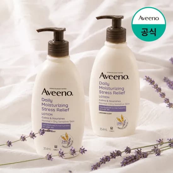 아비노 고보습 민감피부 진정 바디로션 스트레스릴리프(라벤더향), 354ml, 2개