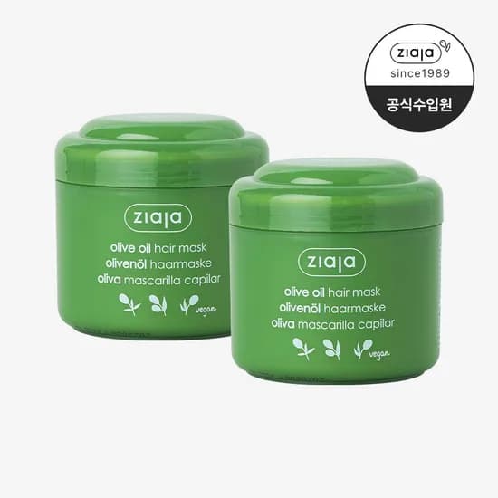 지아자 올리브 내추럴 트리트먼트 헤어팩 200ml, 2개