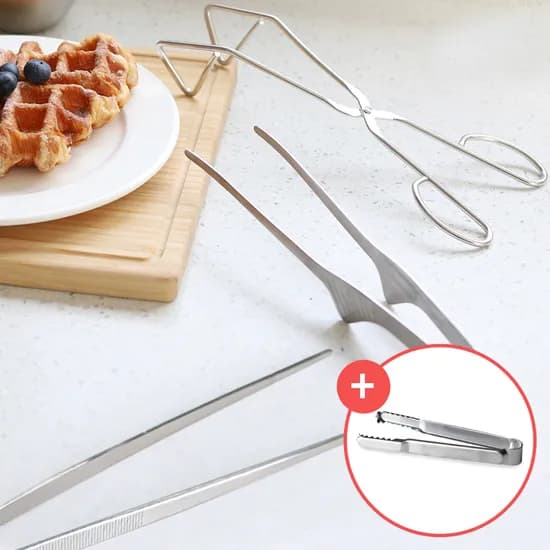 무디타 스텐 마스터 삼각 집게 24cm + 스텐 미니집게 / 요리용 셀러드용 다용도핀셋
