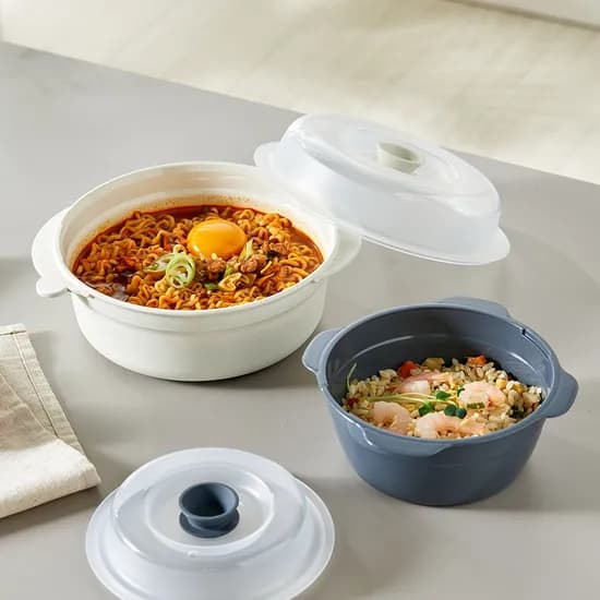 이지앤프리 스팀쿡 찜기 전자레인지 용기 만두 라면용기 2종 대1P + 소1P