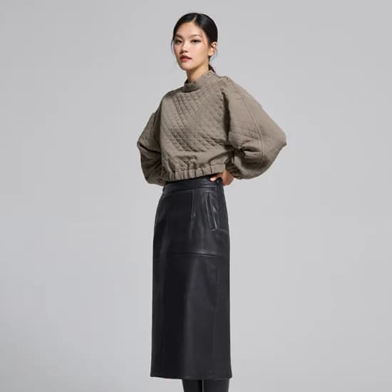 이태리 MAPEL사 램스킨 펜슬 스커트 CSK22C044