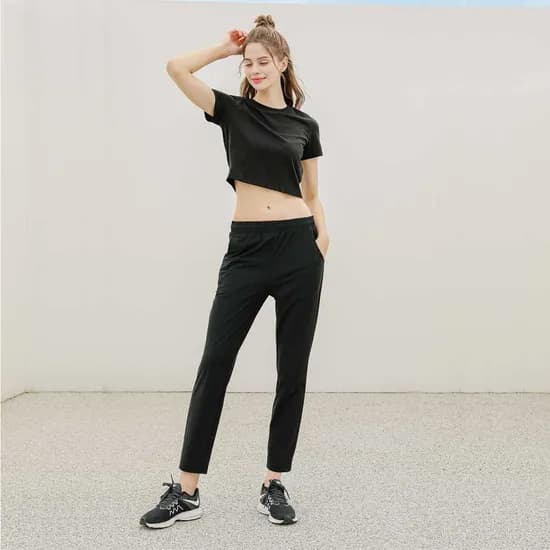 블랙몬스터핏 AIR 쿨 트리코트 여성 스판 밴딩 슬랙스 바지