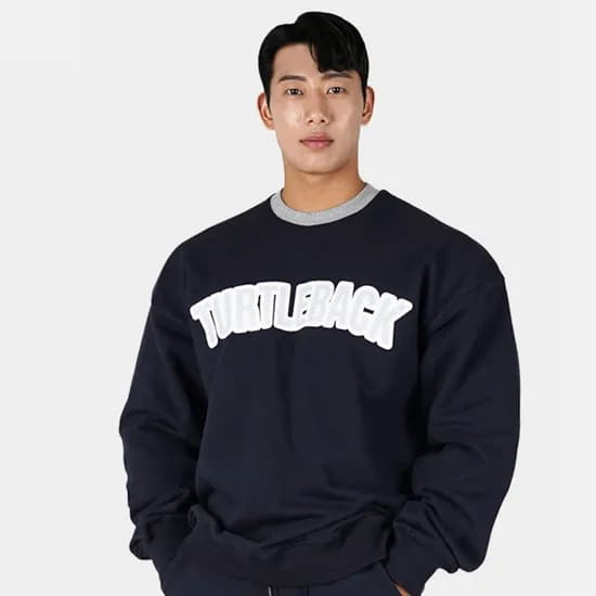 터틀백 헤비 코튼 투톤 오버핏 맨투맨