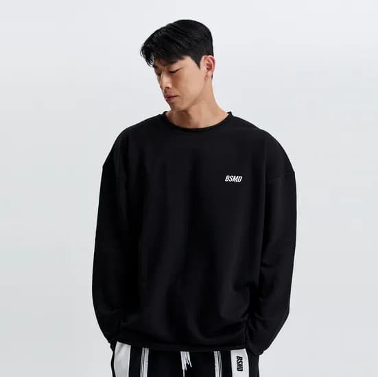 비스트모드 루즈핏 데끼 롱슬리브 오버핏 긴팔 맨투맨 짐웨어 BSMD