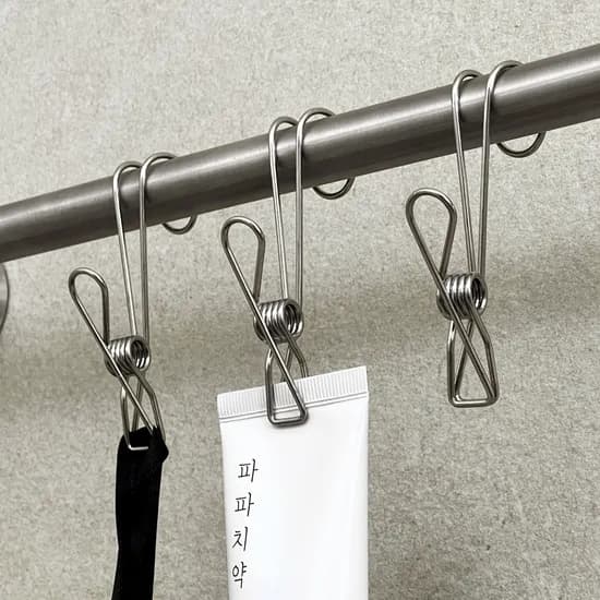 304 스텐 고리 집게 걸이 후크 파티션 싱크대 고무장갑 모자 집게 1pc