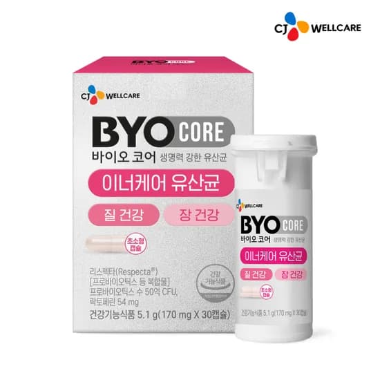 CJ 바이오코어 질 건강 이너케어 유산균 리스펙타 기능성 여성 건강 30캡슐, 1개