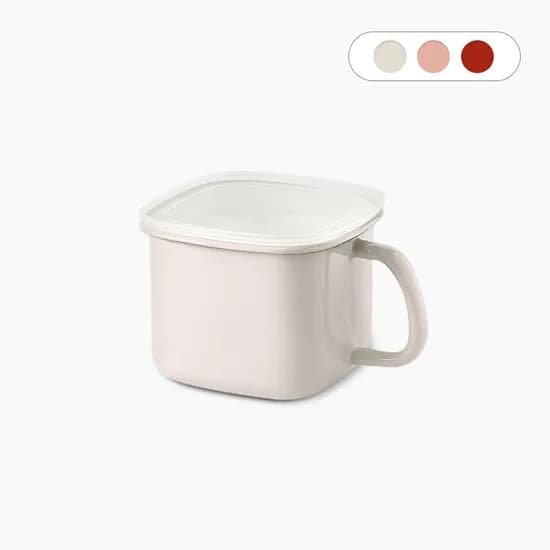 에지리 쿡앤씰 사각저그 1.5L 사각 법랑냄비 밀폐용기 라면냄비 이유식