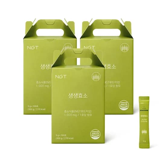NGT 속편한 생생효소 네츄럴굿띵스 임산부 유산균 곡물 발효효소 100포, 3개