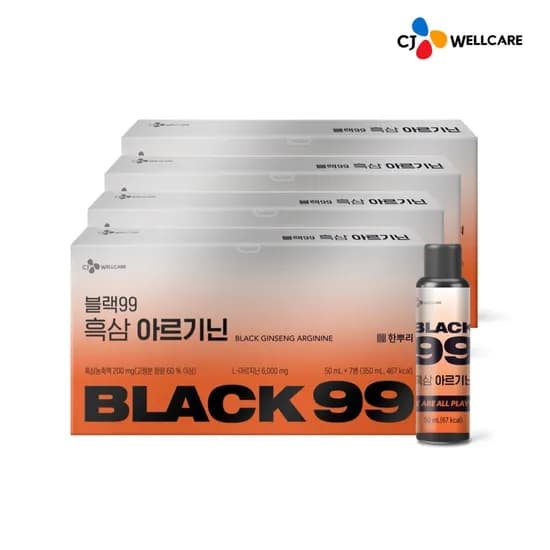 CJ 흑삼 아르기닌 오르니틴 블랙99 고함량 에너지부스터 6000mg 7개입, 4개