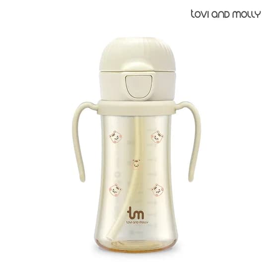 돗람이 바닐라 새지않는 아기 유아 어린이집 원터치 빨대컵 280ml