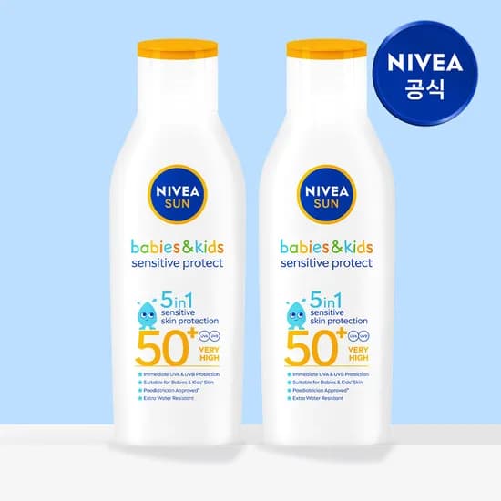 니베아 선 키즈 센서티브 프로텍트 선로션 (SPF50+/PA++++) 200ml, 2개
