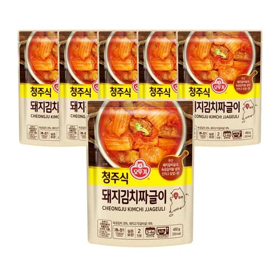 오뚜기 청주식 돼지김치짜글이 450g, 6개