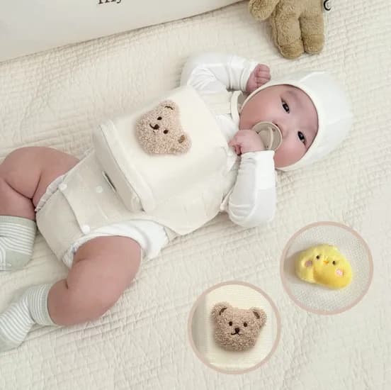 베이비소풍 뒤방쿠 올인원 신생아 옆잠베개 감성 곰돌이 뒤집기방지쿠션