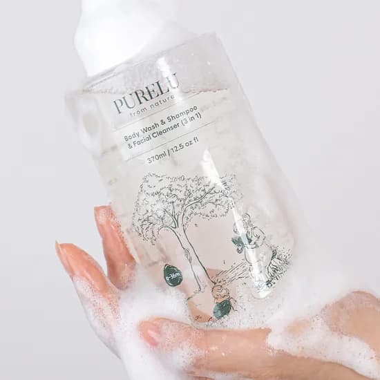 퓨어루 순한 올인원 아기 바디워시 신생아 유아 샴푸 버블클렌저 거품 비건 370ml, 1개