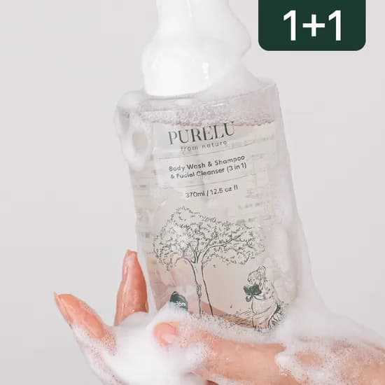 퓨어루 순한 올인원 아기 바디워시 신생아 유아 샴푸 버블클렌저 거품 비건 370ml, 2개