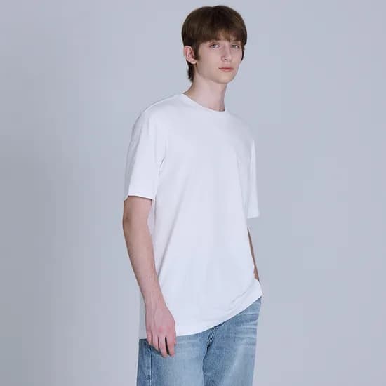 베이직하우스 레귤러핏 16수 레이어드 무지티 기본티