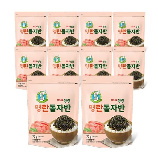지도표 성경김 명란김 명란 김자반 돌자반 조미김 70g 10개