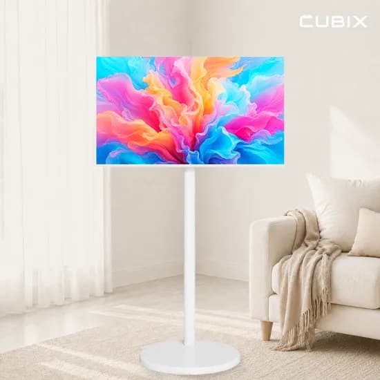 무빙큐빅스 삼탠바이미 화이트에디션 60cm(24인치) FHD QLED 스마트티비 X2 셋트 이동식 TV 삼텐 중소바이미