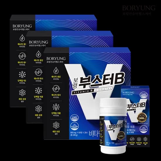 보령 부스터B 고함량 5000% 비타민B 판토텐산 대용량 120캡슐, 3개