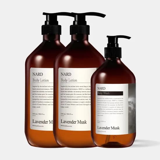 나드 바디세트 라벤더머스크 향 로션 1L 2개 워시 500ml 1개