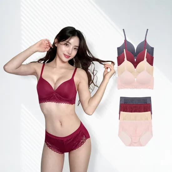 노와이어 리프팅 볼륨 몰드 브라 팬티 8종 패키지