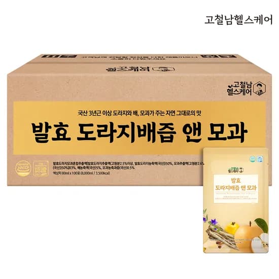100포 발효 도라지배즙 앤 모과 즙 실속형 고철남헬스케어