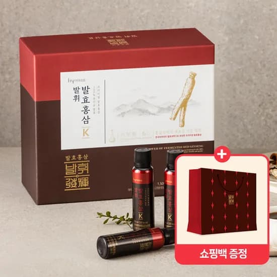 발휘 발효홍삼K(50mlX30병) 1개월분 + 쇼핑백