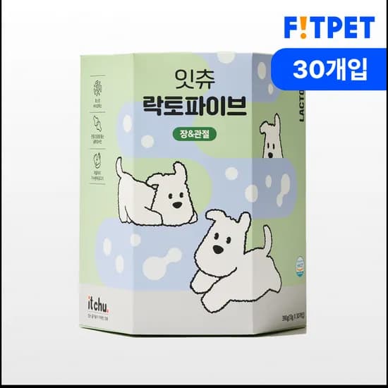 잇츄 락토파이브 유산균 덴탈껌 30개입 강아지 가수분해 간식 노견껌 대용량