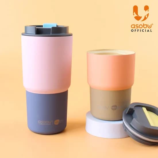 아소부 스텐 보온보냉 세라믹 텀블러 커피익스프레스 360ml 픽미업 650ml 세트