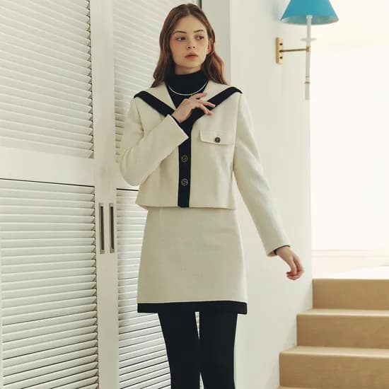 멜로우 부클 울 스커트 MELLOW BOUCLE WOOL SKIRT / IVORY