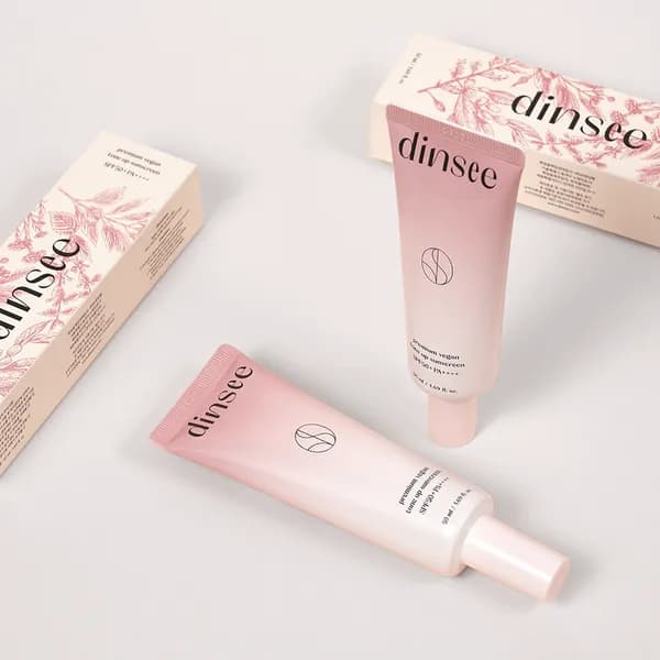 프리미엄 비건 톤 업 선크림 (SPF 50+PA++++) 핑크 50ml+핑크 50ml