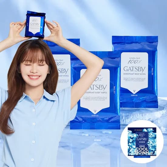 갸스비 데오도란트 샤워티슈 클렌징 바디페이퍼 상쾌한 쿨링 아이스시트러스 대용량 30매 3개